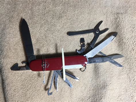 Victorinox Swiss Army Knife From 1990s With The Og Tweezers And