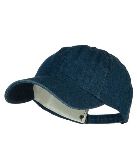 Mega Cap Cotton Denim Baseball Cap - Blue - CE11174X633