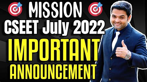 CSEET July 2022 V V IMPORTANT Announcement Mission CSEET July