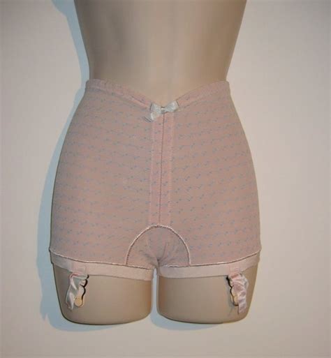 1960s Sexy Vintage Panty Girdle Metal Garters Soft Pink