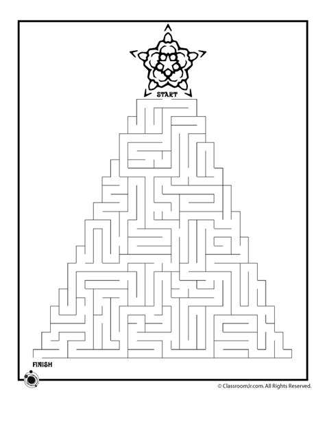 Printable Christmas Mazes Christmas Tree Maze 2 Classroom Jr Christmas Maze Christmas