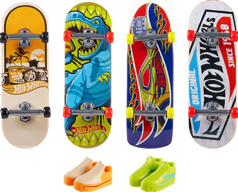 Hot Wheels Skate Set Of 4 Fingerboards 2 Sets Of Skate Shoes Styles May Vary Walmart