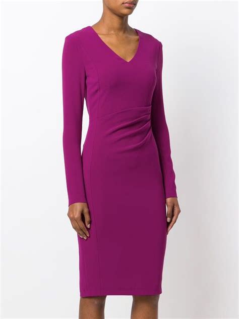 Talbot Runhof V Neck Long Sleeved Dress Designer Cocktail Dress