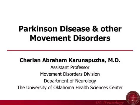 Ppt Parkinson Disease And Other Movement Disorders Powerpoint