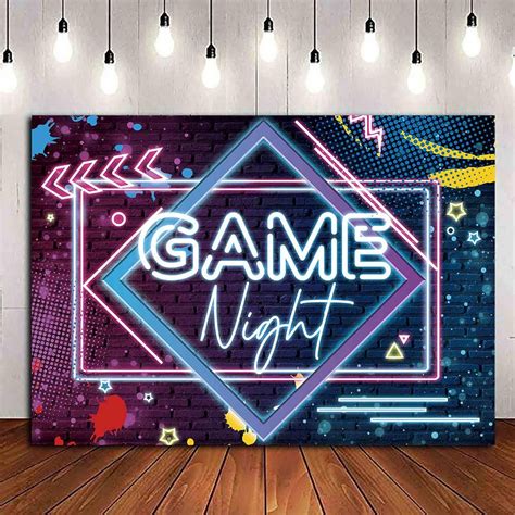 Game Night Theme Photography Backdrops Glow Neon Photo Background For