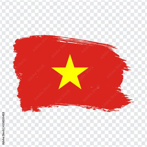 Flag Vietnam Brush Stroke Background Flag Of Vietnam On Transparent