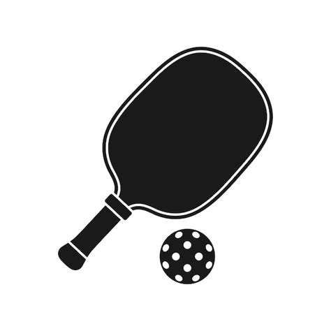 Pickleball Raqueta Y Pelota Silueta Icono Aislado Vector Ilustraci N