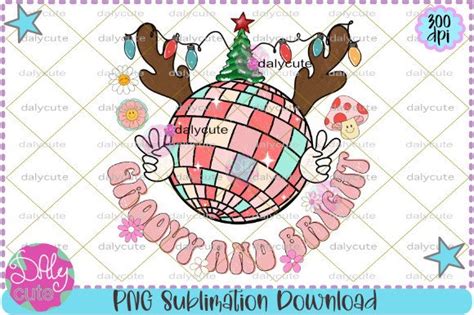 Merry And Bright Retro Sublimation Graphic By Winnieartdesign