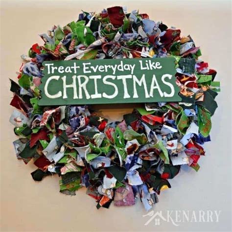 Scrap Fabric Christmas Wreath Handmade T Ideas Christmas Wreaths