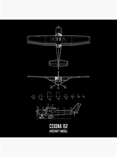 Cessna 152 Aircraft Model Blueprint Poster For Sale By Podishawna