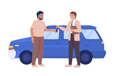 man buying car  vector isolated illustration purchasing auto male