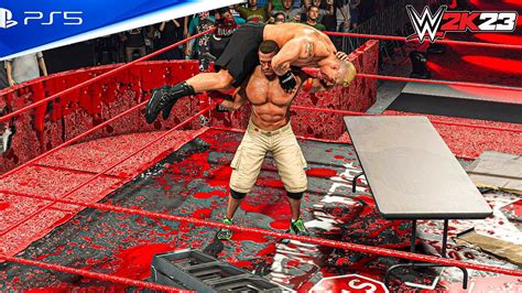 Wwe 2k23 John Cena Vs Brock Lesnar Extreme Rules Match Ps5™ [4k60] Youtube