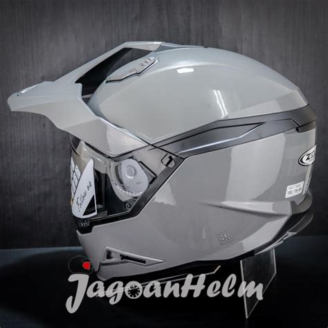 Zeus Helm Zs Super Moto Solid Grey C Flat Double Visor