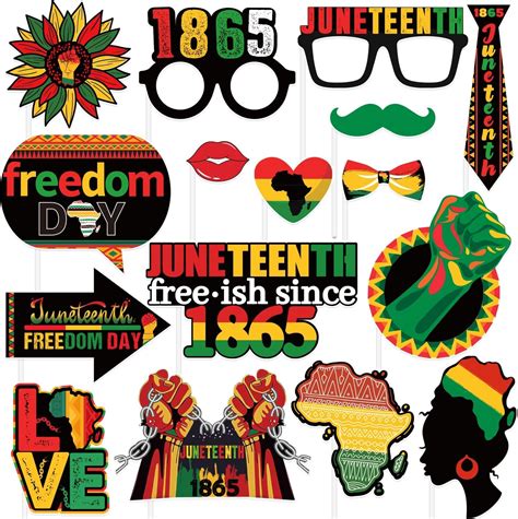 Black History Month Photo Booth Props Freedom Day Party Photo Booth Props Happy