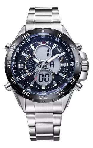 Reloj Weide Anadigi Wh 1103 Para Hombre Plateado Y Negro MercadoLibre