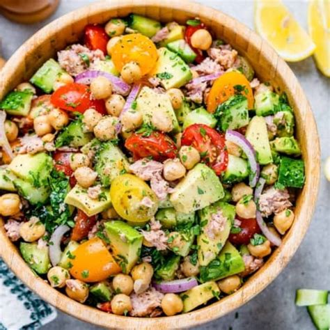 Avocado Chickpea Tuna Salad Healthy Fitness Meals