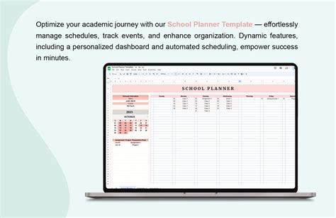 School Planner Template in Excel, Google Sheets - Download | Template.net