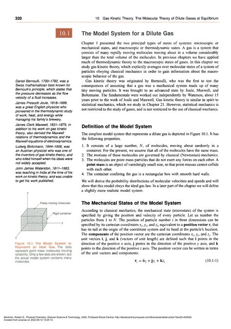 Solution Physical Chemistry Gas Kinetic Theory The Molecular Theory Of