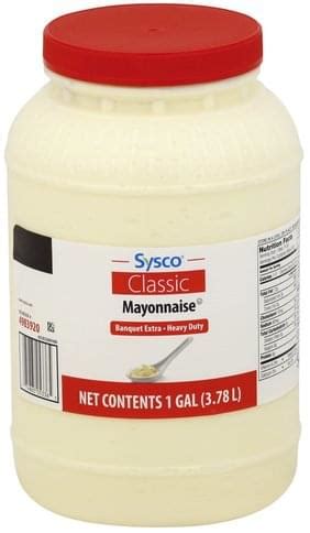 Sysco Banquet Extra Heavy Duty Mayonnaise 1 Gl Nutrition