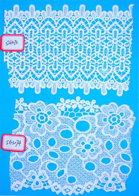 Fashion White Water Soluble Embroidery Chemical Lace For Clothing