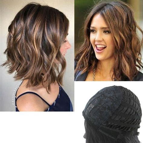 European And American Beauty Gradient Color Medium Length Curly Daily Wig