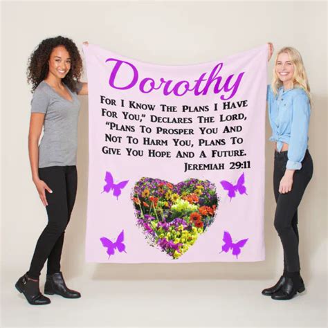 Pretty Personalized Jeremiah 29 11 Floral Fleece Blanket Zazzle