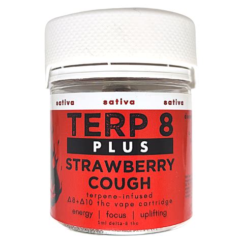 Terp 8 Plus Strawberry Cough Delta 8 Delta 10 Thc Vape Cartridge