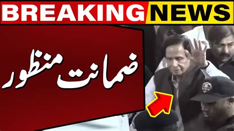 Breaking News Ex Chief Minister Punjab Pervaiz Elahi Bail Has Been