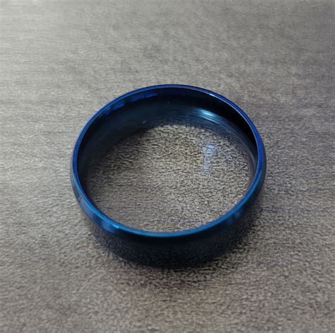 Men's Custom Promise Ring Engraved Blue Beveled Band | Etsy