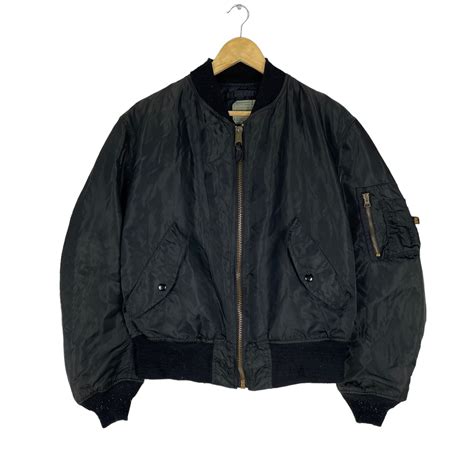 Alpha Industries Flight Ma 1 Bomber Jacket Black Flyers Etsy