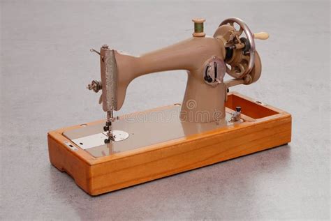 Old Stitching Machine Grey Background Stock Photos Free Royalty