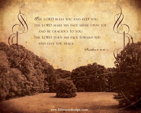 Numbers 6 THE LORD BLESS YOU Vintage Life Verse Design