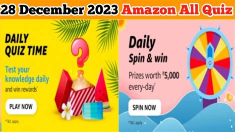 Amazon Daily Quiz Answers Today Amazon Today Quiz Answers 28 December