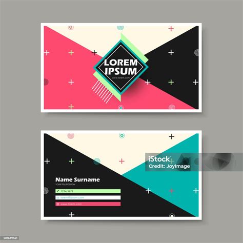 Template Desain Kartu Nama Vektor Geometri Ilustrasi Stok Unduh