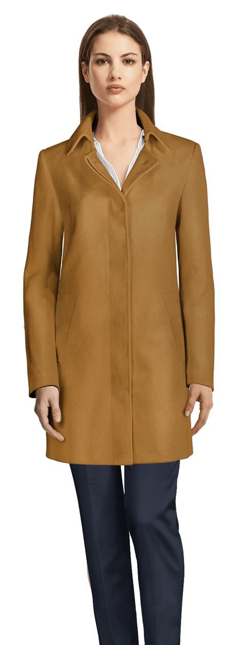 Camel Wool Coat With Hidden Buttons Sumissura