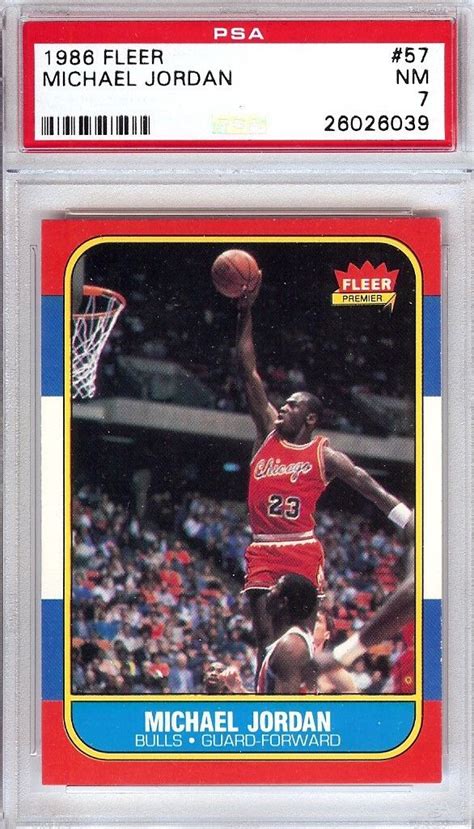 Lot Detail 1986 87 Fleer Michael Jordan Rookie Card 57 PSA Graded NM 7