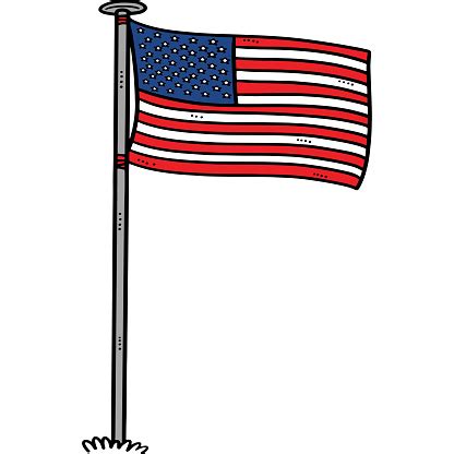 Patriotic American Flag Cartoon Colored Clipart Stock Illustration ...