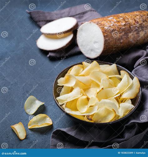 Yucca Yuca Cassava Manioca Mandioca Chips And Flour Royalty Free