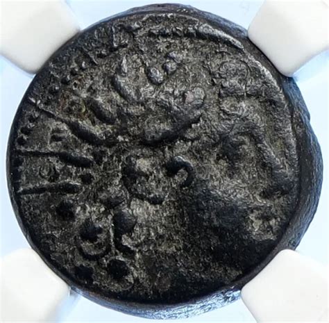 ANTIOCHOS VI DIONYSOS Ancient Seleukid Ancient Greek Coin KANTHAROS NGC