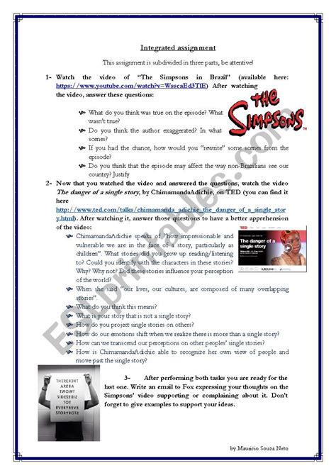 Integrated Written Assignment Esl Worksheet By Teacher Mauricio