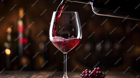 Premium Ai Image Red Wine Pouring From Bottel Into Wine Glass