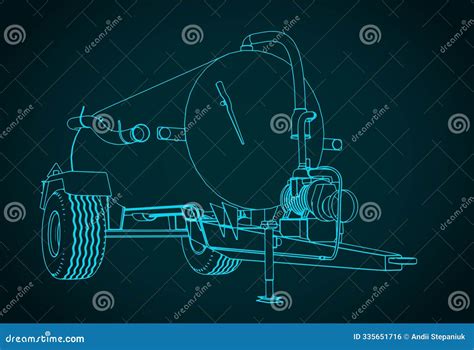 Liquid Manure Spreader Blueprints Cartoon Vector Cartoondealer