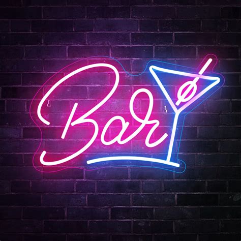 Open Bar Neon Bar Open Neon Sign Large 24x16 Bar Lights Neon Bars Sign And