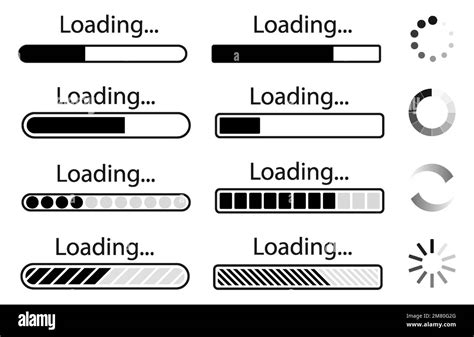 Set Of Loading Icons Load Indicator Sign Waiting Symbols Vector