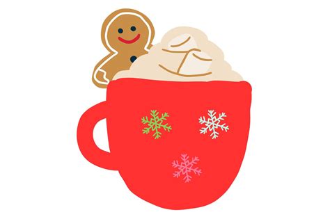 Hot Chocolate Whipped Cream Gingerbread Graphic By LazyMonkeyJourney Creative Fabrica