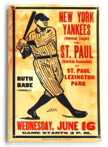 Babe Ruth FRIDGE MAGNET New York Yankees Poster Baseball EBay