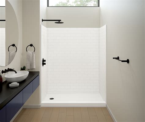 Sttml R Afr X Acrylx Alcove Left Hand Drain One Piece Shower