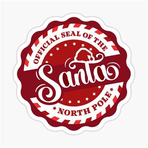 "official seal of the santa north pole" Sticker for Sale by maurelle | Santa north pole ...