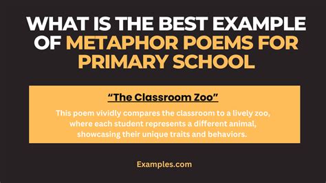 Metaphor Poems For Primary School 14 Examples