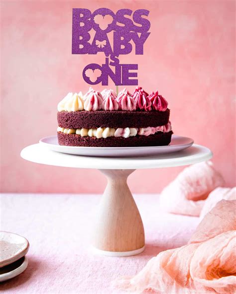 Pink Glittery Boss Cake Topper Boss Baby Is One Cake Topper Boss Baby